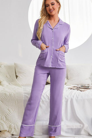 Lavender Pajama Set with Pockets
